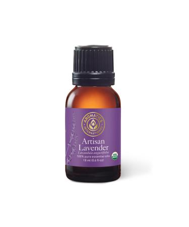Aromatics International Premium Organic Artisan Lavender Essential Oil 18ml | 100% Pure Essential Oil for Diffusion & Aromatherapy Artisan Lavender 0.6 Fl Oz (Pack of 1)
