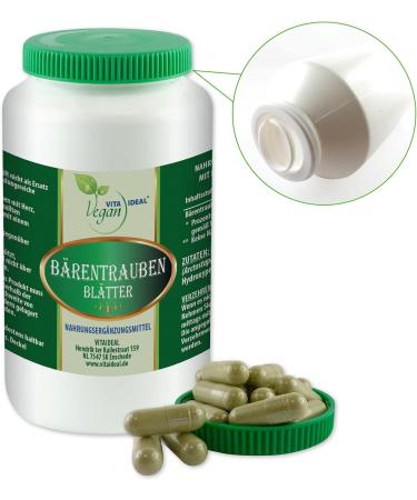 Vita Ideal Vegan Bear Grape Leaves 90 Capsules - Pure 900mg ArctoPaphylos Uva-Ursi - Natural Herbal Supplement for Daily Wellness - Buy Online on GoSupps.com