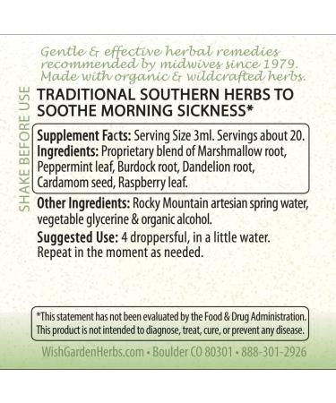 WishGarden Herbs Calm-a-Tum Morning Sickness Support 2oz - Natural Herbal Supplement for First Trimester Pregnancy with Peppermint & Cardamom - Pack of 1 - Buy Online on GoSupps.com