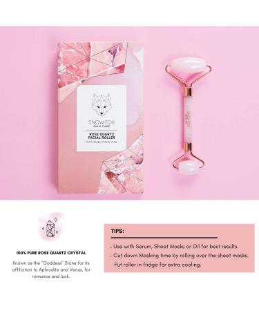 Shop Authentic Snow Fox Skincare Hand-Carved Rose Quartz Facial Roller - Premium Quality Crystals for Glowing Skin | International Shipping Available - Buy Online on GoSupps.com