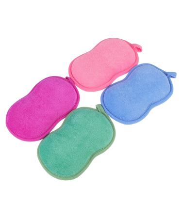 Housoutil 16 Pcs Children's Bath Sponge Bath Scrubber for Body Cleaning Scrubber Shower Loofahs Balls Bath Loofahs Face Powder Puff Body Scrubber Double Sided Plant Fibres Bath Products Baby 14.5x9.5cmx4pcs As Shownx4pcs