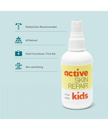 Active Skin Repair Kids First Aid Spray - Non-Toxic & Natural Antiseptic for Minor Cuts, Scrapes, Sunburns & Irritations (3oz) - Buy Online on GoSupps.com