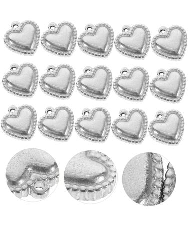 TEHAUX 100pcs valentine heart charms jewelry making heart charms heart charms for bracelet making crafts heart charms DIY heart charms heart bracelet charms Gasket Stainless steel loose - Buy Online on GoSupps.com