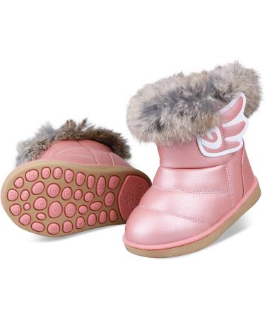 MINBEI Baby Girls Winter Snow Boots Waterproof - Toddler Girls 5.5 UK Child Pink - Buy Online on GoSupps.com