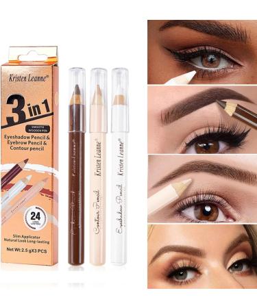 Eyebrow Contouring - Waterproof Contouring Eyeliner Pencil Eyebrow Tint - Eye Makeup Contouring Pencils for Women Girls Stage Performance Dating Prom Pochy 3# - Buy Online on GoSupps.com