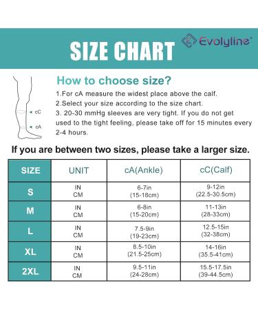 Evolyline 20-30 mmHg Graduated Calf Compression Sleeves for Women & Men Medical Footless Compression Socks for Calf Support Compression Calf Sleeves for Shin Splint Varicose Vein Edema Recovery Black S - Buy Online on GoSupps.com