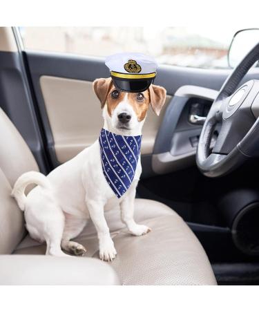 Yewong Pet Captain Sailors Costume Set Dog Cat Sea Captain Hat with Pet Anchor Triangle Bibs Scarf for Cat Puppy Navy Halloween Cosplay Costume Accessories Photo Props (White-B) - Buy Online on GoSupps.com