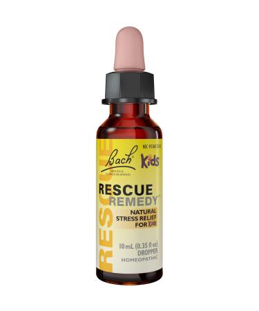 Bach Original Flower Remedies Rescue Remedy Dropper Natural Stress Relief for Kids Alcohol-Free  0.35 fl oz (10 ml)