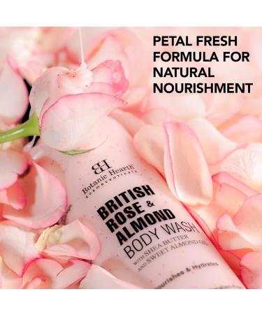 Botanic Hearth British Rose & Almond Body Wash - Moisturizing Shower Gel with Shea Butter & Sweet Almond Oil | Unisex Skin Softener | 8.28 Fl Oz - International Shipping Available - Buy Online on GoSupps.com
