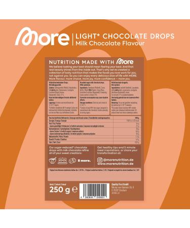 Buy More Light Chocolate Drops | Whole Milk 3 x 250g | Low Sugar Chocolate Sprinkles for Baking & Snacking - International Shipping - Buy Online on GoSupps.com