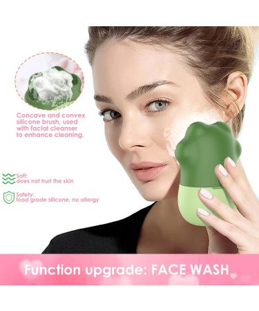 Geeric Ice Roller & Silicone Ice Cream Facial Brush | Anti-Aging Face Massage & Dark Circle Reduction | Folding Cat Paws Design - Buy Online on GoSupps.com