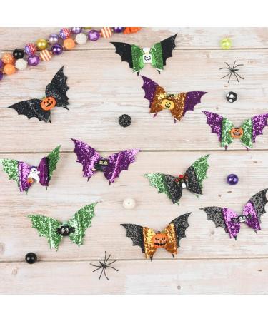 hgnxa Halloween w Hair Pins Halloween Hair ws Clip Bat Pattern utique Clip Halloween Barrette Accessories for Girls Purple green - Buy Online on GoSupps.com