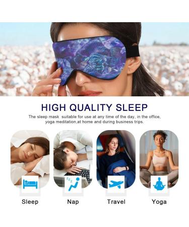 Amethyst Sleep Mask - Light Blocking Eye Cover with Adjustable Strap for Travel & Naps | Soft Purple Blindfold for Men & Women - Buy Online on GoSupps.com