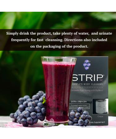 Wellgenix Strip NC Herbal Cleanse Detox Drink - 1 oz Body Detox & System Cleanse Grape Flavor | Flush Toxins & Achieve Full Body Cleanse - International Shipping - Buy Online on GoSupps.com