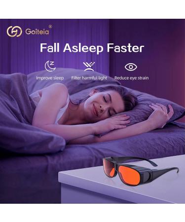 Goiteia 99.9% Blue Light Filter Gaming Glasses | Ultralight & Orange Tint for Superior Blocking | Better Sleep & Eye Protection - Buy Online on GoSupps.com