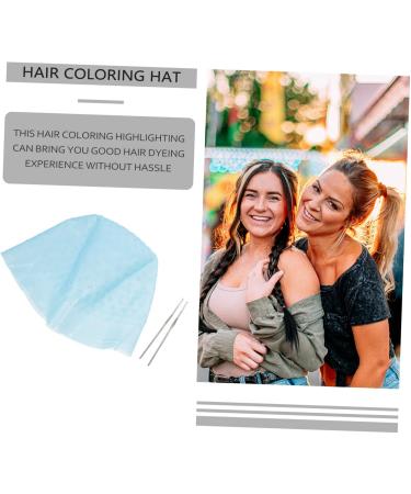 DOITOOL 1 Set Hair Color Highlighter Cap Crochet Outfit Scrub Hat Reusable Hair Cap for Highlights Hair Tinting Dye Hat Hair Tinting Bowl Has Brighten Baked Oil Cap Silica Gel 22X16X1CM Blue - Buy Online on GoSupps.com