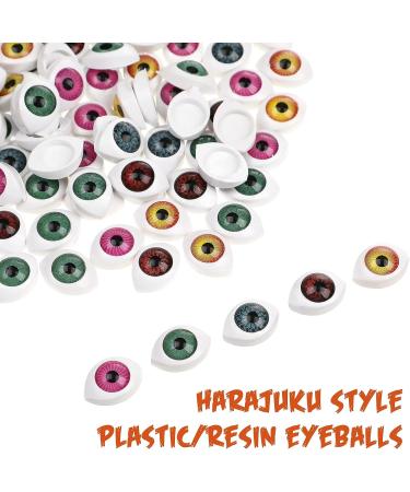 EXCEART 100pcs Scary Plastic Doll Eyes for DIY Stuffed Animals - Mixed Color | 12x16MM - Buy Online on GoSupps.com