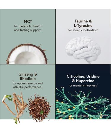 LIFESTACKS Vanilla MCT Oil Powder with Nootropics & Adaptogens - All Day Energy Boost, Keto Coffee Enhancer - Ginseng, Rhodiola, Tyrosine - 25 Servings - Buy Online on GoSupps.com