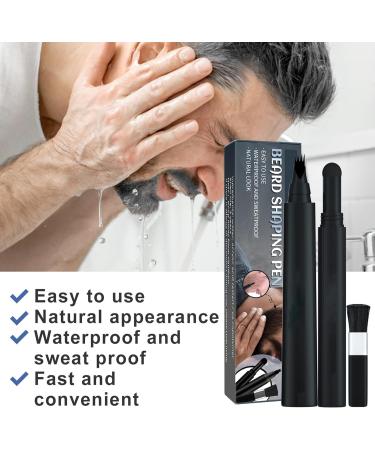 Black Beard Pencil Filler for Men - Waterproof & Sweatproof Beard Pen Kit - Define, Shape, and Enhance Beard Styling - Long-lasting Coverage and Thickener - Buy Online on GoSupps.com