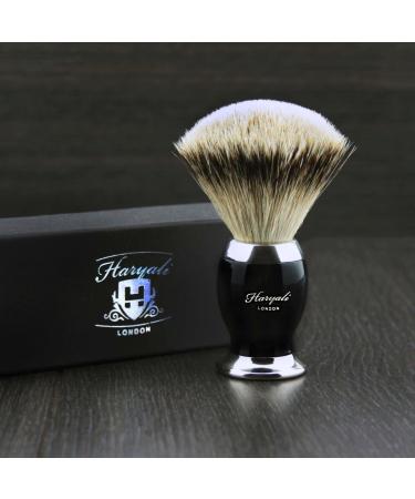 Razor brush made of 100 % roof hair with black and metal -colored base long service life and easy to care for natural pure roof hair