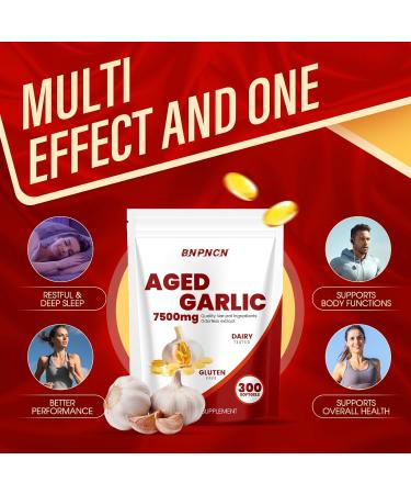 Aged Garlic Extract odorless 7500mg Non-GMO Gluten-Free | Supports Immune Health | Grown Allium Sativum Bulb | Potent Antioxidant Supplement 300 Softgels (1) 1 Count (Pack of 1) - Buy Online on GoSupps.com
