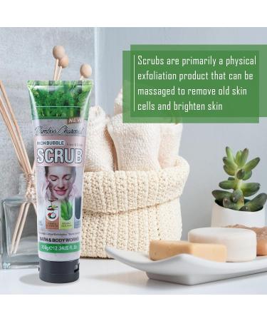 Boobeen Body Scrub - Scrub for Dull Skin 350g - Facial Bamboo Charcoal Scrub and Exfoliator for Smoother Skin Suitable for Foot Leg Back and Elbows Black - Buy Online on GoSupps.com