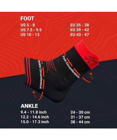 UFlex Athletics Ultra Flex Ankle Brace - Post Surgery Support Pain Relief & Compression Sleeve - Black & Red Large - Buy Online on GoSupps.com