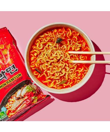 Nongshim Spicy Shin Ramyun Noodle Soup in Single Packs 120g x 10 (10 Pack Case /1.2 kg Total) - Buy Online on GoSupps.com