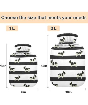 NAANLE French Bulldog Heat Bottle - 1L Hot Water Bottle for Bed & Pain Relief | Heat & Cold Therapy with Transparent Bag - Buy Online on GoSupps.com