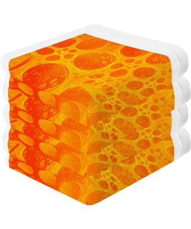 Vnurnrn Orange Cotton Washcloths Set - Soft & Absorbent Towels for Bathroom & Travel (2 Pack) - Buy Online on GoSupps.com