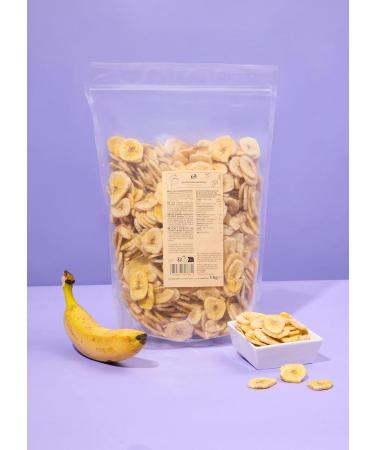  KoRo KoRo - Banana Chips with No Added Sugar 1 kg - Sulphur-free unsweetened with coconut oil large pack - Buy Online on GoSupps.com