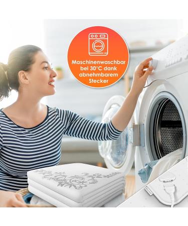 Kesser 150x80cm Heat Under Bed Blanket with Remote Control | Soft Fleece Heating Pad | 3 Temperature Levels | Auto Switch-Off | Ideal for Mattress Heating - White Pattern - Buy Online on GoSupps.com