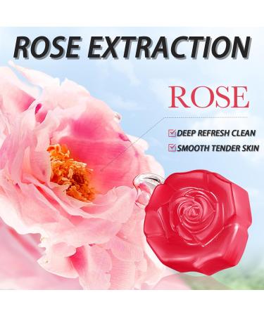 Rose Soap Handmade Soap Bar Natural Soap with Rose Essential Oil Facial Soap Bar Cleanser Suitable for All Skin Types Face & Body Cleansing Hydrating Moisturising Exfoliating Vegan & Residue-Free 1 - Buy Online on GoSupps.com
