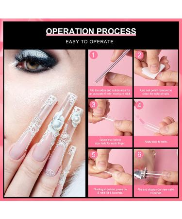 Ranrose 100PCS Extra Long 2XL C Curve Nail Tips - Clear Half Cover False Nails with Box - Buy Online on GoSupps.com