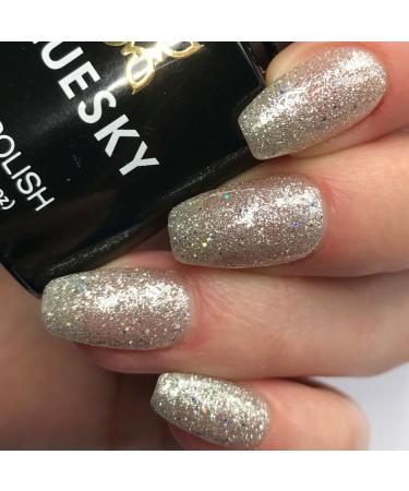 Bluesky Silver Glitter Explosion Silver Glitter Nail Gel Polish UV LED Soak 80573