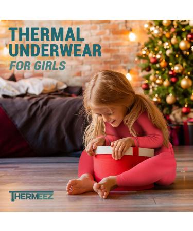 Girls' Thermal Underwear Set - Sleeve Shirt & Pants Base Layer for Skiing/Extreme Cold - Black, Small - Buy Online on GoSupps.com