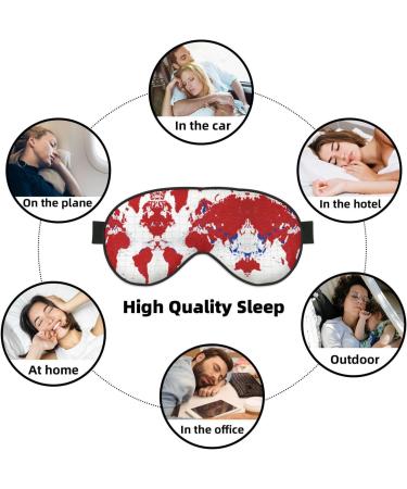 World Map Print Unisex Sleep Mask | Double-Sided Eye Mask for Sound Sleep & Skin Care - Buy Online on GoSupps.com