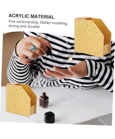 Ipetboom Nail Paper Holder Manicure Paper Holder Nail Art Stand Kitchen Napkin Holder Nail Art Paper Container Napkin Dispenser Diy Nail Decals Container Water Modeling Acrylic 12x5.5CM Golden - Buy Online on GoSupps.com