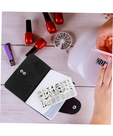 Mikinona 2pcs Nail Art Card Holder Nail Plate Holder Nail Stamp Bag Nail Sticker Book Organizer Nail Steel Nail Printing Template Pouches Christmas Nail Art Stamper Bag Pu Appendix Embossed Green 14.5X9.5X1.8CM - Buy Online on GoSupps.com