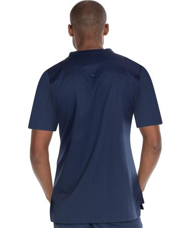 MediChic Men's V-Neck Hi-Low Top - Small Navy | One Chest Pocket | Mesh Gusset - Buy Online on GoSupps.com