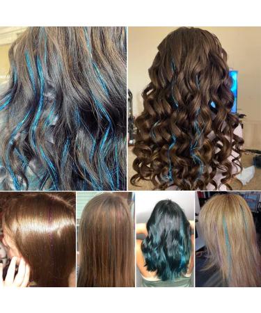 Sparkly Gold Hair Tinsel Extensions - Holographic 250 Strands for Women & Girls | Lake Blue - Buy Online on GoSupps.com