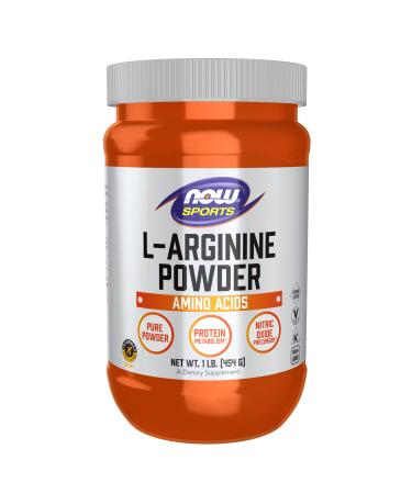 NOW Sports Nutrition L-Arginine Powder Nitric Oxide Precursor Amino Acids 1-Pound 1 Pound (Pack of 1)