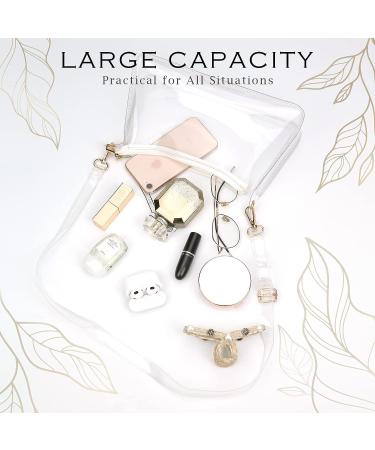 Clear Crossbody Bag with Pearl Strap - Stadium Approved Small Clear Clutch Purse for Women - Buy Online on GoSupps.com