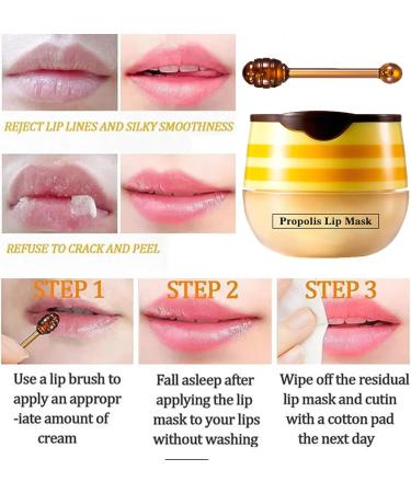 Honey lip balm moisturizing propolis lip mask makeup remover brush to nourish skin and protect lip oil line to reduce dead skin of lips Honey color - Buy Online on GoSupps.com