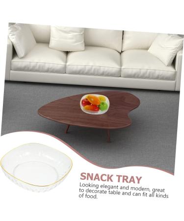 Anneome Kitchen Dried Serving Bowl Dessert Plastic Container Candy Fruit Household Food Storage Reusable 23.5X23.5X6CM White - Buy Online on GoSupps.com