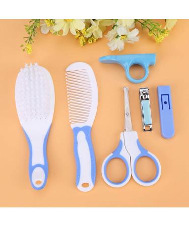 Portable Baby Grooming Kit for Nursery Newborns - Hair Brush, Nail Clipper, Nasal Aspirator & More - Blue - Buy Online on GoSupps.com