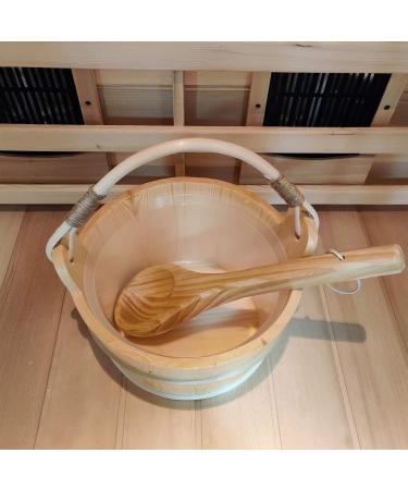 6L Wooden Sauna Bucket with Sauna Ladle Set Sauna Bucket Water Bucket Sauna Spa Accessories - Buy Online on GoSupps.com