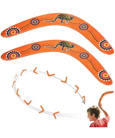 2pcs Wood Boomerang Hand Crafted Flying Boomerang by Austalian National Aboriginal Design