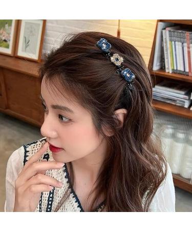TIGARI Sparkling Crystal Stone Braided Hair Clips Set - 4 Pcs Color A | Rhinestone Hair Accessories for Women and Girls - Buy Online on GoSupps.com