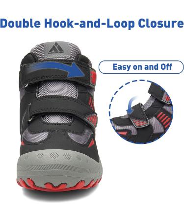 Mishansha Kids Non-Slip Hiking Boots | Anti-Skid Outdoor Trekking Shoes for Boys and Girls | 9.5 Toddler | Black - Buy Online on GoSupps.com